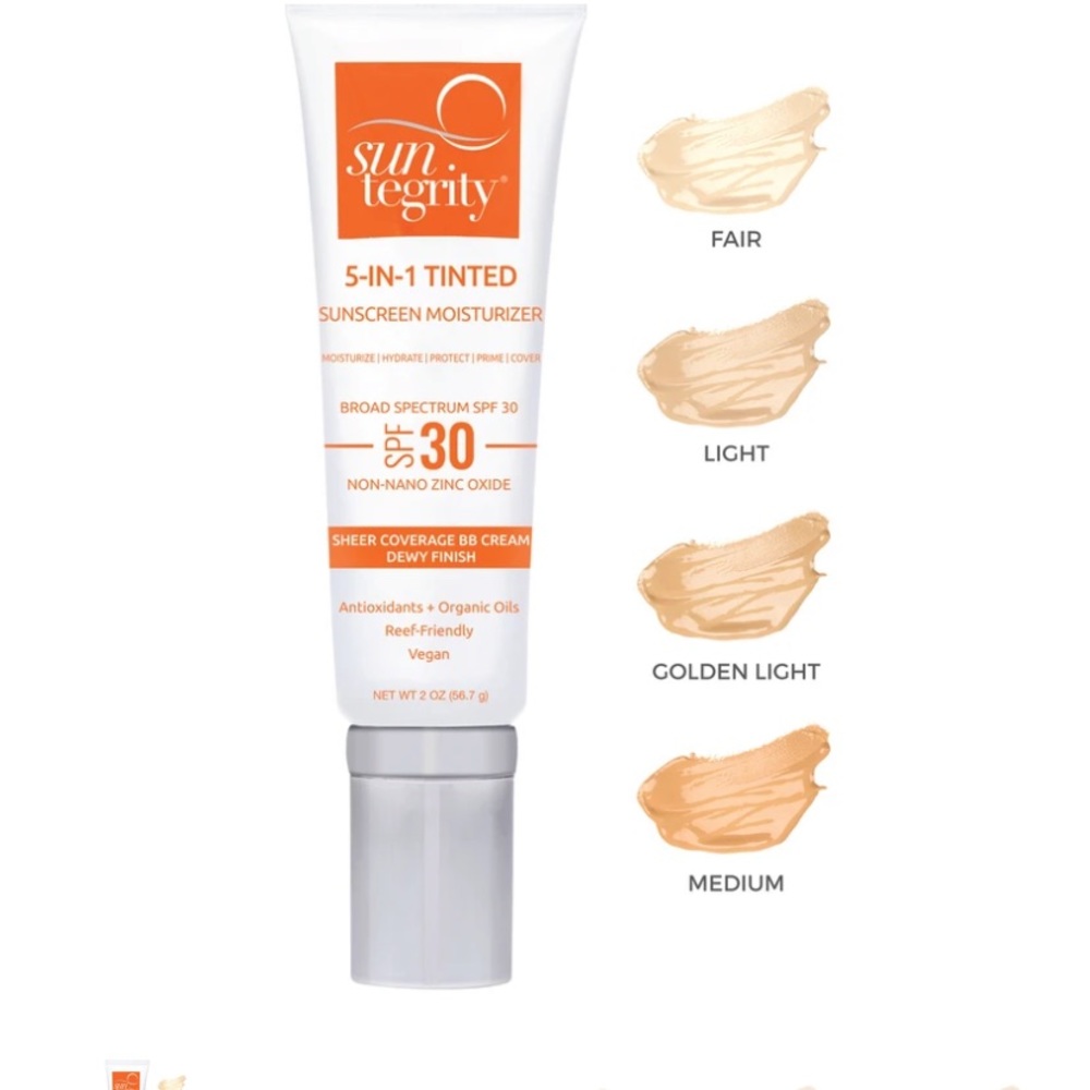 Suntegrity 5 in 1 Natural Moisturizing Face Sunscreen - Tinted shade Light